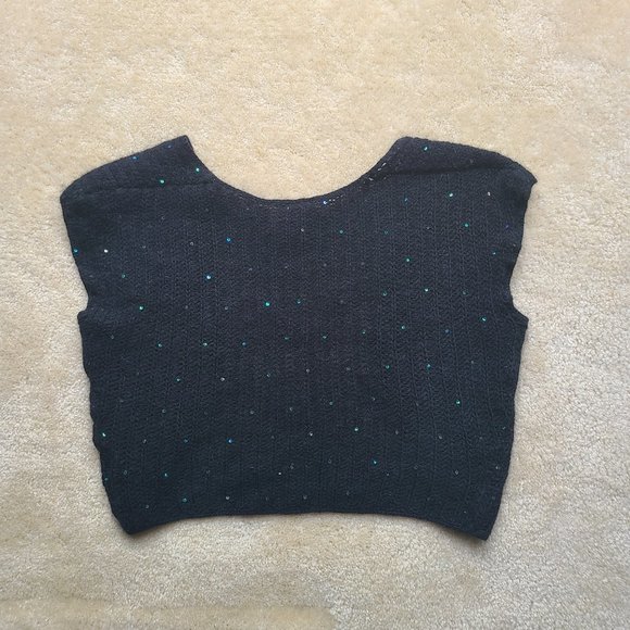 EUC Gap Shrug Sweater Sequin Black Size Small - Picture 3 of 5